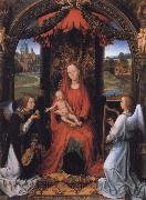 Hans Memling Madonna Enthroned with Child and Two Angels oil painting reproduction